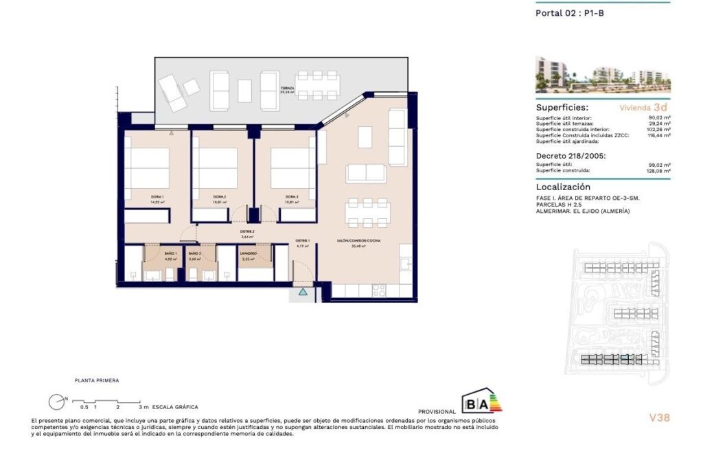 IS718B – Apartment – Almerimar – 1ª LINEA DE PLAYA